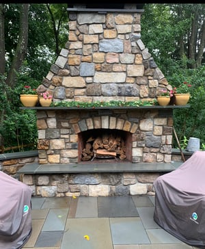 Fireplace installed by CKC Landscaping