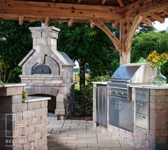 Belgard pizza over, grill, and counter by CKC Landscaping